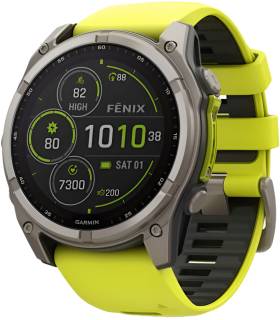Часы Garmin fenix 8 51mm,Saph Solar, BareTi/Graphite,AmpYe/Grp 010-02907-21