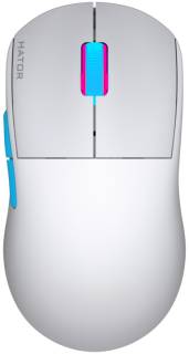Мышка HATOR Quasar 2 Pro Wireless/Bluetooth/USB White/Cyan HTM561WC