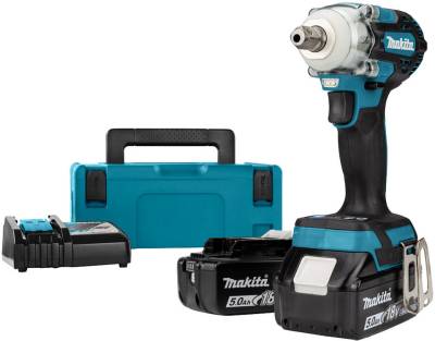 Шуруповерт MAKITA LXT, 18V, 2x5Ah, DC18RC, Makpac, 300 Нм, 1/2