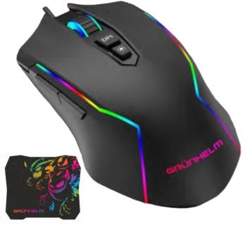 Мышка Grunhelm MS-656WD RGB USB Black + mouse pad 126952