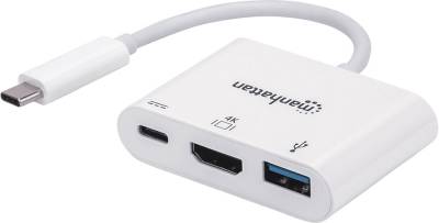 Разветвитель Intracom USB3.1 Type-C to HDMI/USB 3.0/PD 60W 4-in-1 White 152945