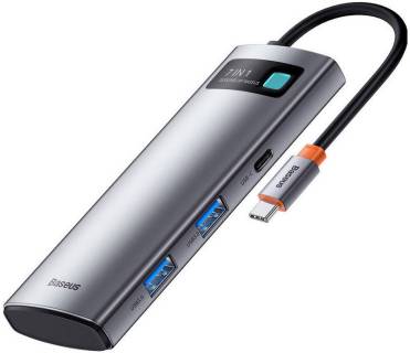Разветвитель Baseus 7-in-1 Metal Gleam Series Type-C to HDMI+USB+SD/TF WKWG020113