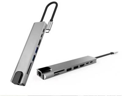 Разветвитель XoKo Type-C to RJ45+HDMI+2xUSB 3.0+ TF,SD reader+ PD Ty XK-AC550-SL