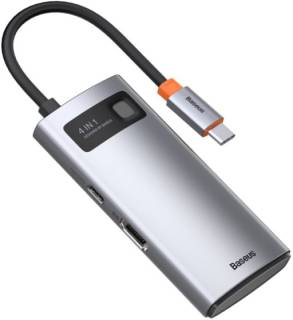 Разветвитель Baseus Metal Gleam Series 4-in-1 Multifunctional Gray CAHUB-CY0G