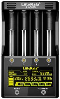Зарядка LiitoKala 4 Slots, LCD дисплей, Li-ion/Ni-MH/Ni-Cd/AA/ААA/AA Lii-500S