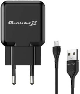 Зарядка Grand-X CH-03UMB (5V/2,1A + DC cable Micro USB) Black