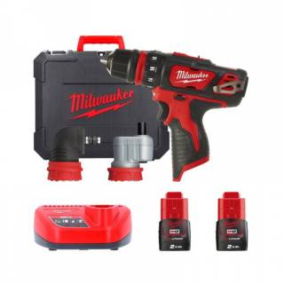 Шуруповерт Milwaukee M12 BDDXKIT-202C Li-Ion 2x2Ah, 3 насадки. 4933447836