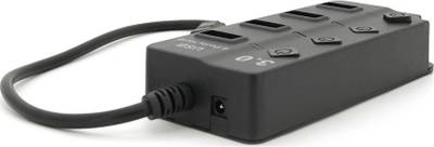 Разветвитель VOLTRONIC USB 3.0 to 4xUSB with LED buttons black YT-3H4A