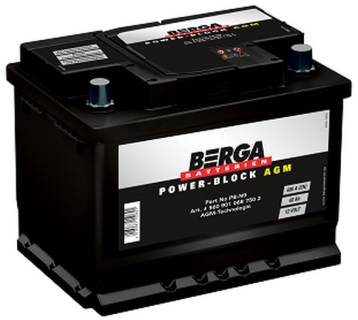 Аккумулятор Berga Power Block AGM 60Ah Ев (-/+) (680EN) 5609010687502