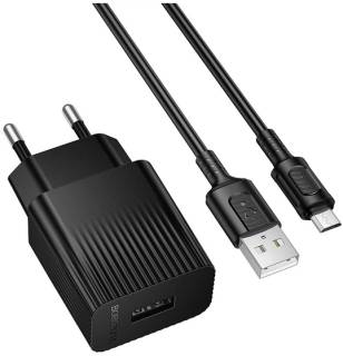 Зарядка BOROFONE BAS71A USB + cable USB to Micro 5P 2.1A black 6941991122590