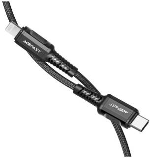 Кабель ACEFAST USB-C to Lightning 1.2m 3A nylon black 6974316280484