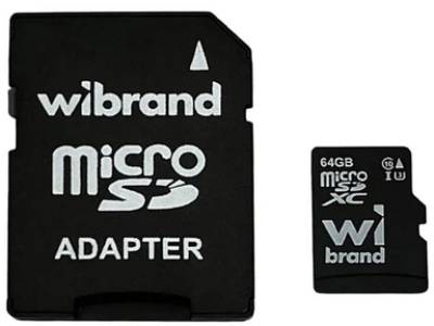 Флеш-карта Wibrand 64GB mictoSD class 10 UHS-II (U3) V10 Read 80/Writ WICDXU3/64GB-A