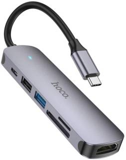 Разветвитель HOCO USB-C 6-in-1 1xUSB 3.0 + 1xUSB 2.0 + SD/TF + 1xHDM 6931474769336
