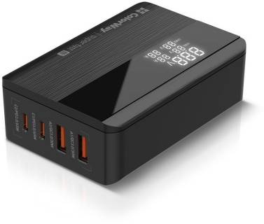 Зарядка ColorWay Power Delivery (2USB-A + 2USB TYPE-C) (65W) black CW-CHS040PD-BK