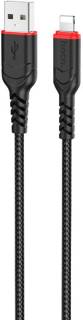 Кабель HOCO USB 2.0 AM to Lightning 1.0m 2.4A nylon X59 black 6931474744869