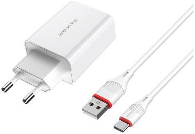 Зарядка BOROFONE BA21A Long Journey USB QC3.0 + cable USB to USB-C 6931474702487