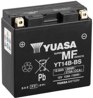 Аккумулятор Yuasa 12V 12,6Ah  MF VRLA Battery YT14B-BS