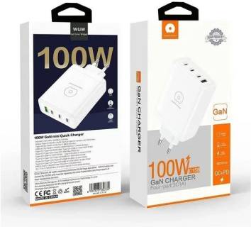 Зарядка Wuw WUW-C158 1USB 3Type-C + USB A PD100W white