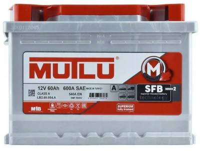 Аккумулятор Mutlu 6СТ-60 (0) SFB LB2.60.054.A