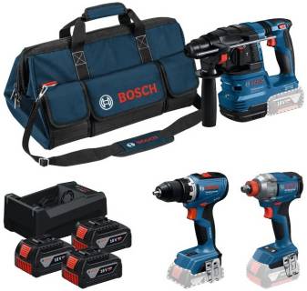Инструмент Bosch Professional, GSR 18V-65 + GBH 18V-22 + GDX 18V-28 0.615.A50.093