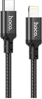 Кабель HOCO USB-C to Lightning 2.0m 3A 20W nylon X14 black 6931474752208