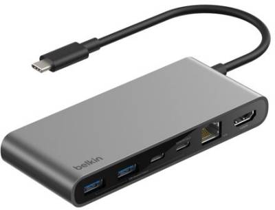 Разветвитель Belkin USB-C 8-in-1 2xUSB 3.2 + 2xUSB-C PD100W + HDMI 2.0 INC024HQSGY