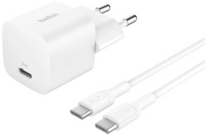 Зарядка Belkin USB-C PD25W PD3.1 + cable USB-C to USB-C 1.0m whit WCA012KQ1MWH-B6