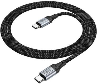 Кабель HOCO USB-C to USB-C 1.0m 3A nylon X102 black 6942007608787