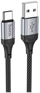 Кабель HOCO USB 2.0 AM to USB-C 1.0m 3A nylon X102 black 6942007608770