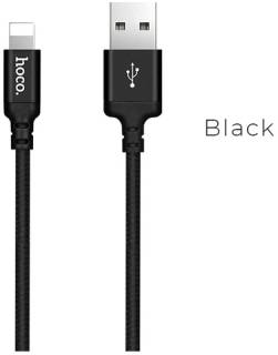Кабель HOCO USB 2.0 AM to Lightning 2.0m 2A nylon X14 black 6957531062882