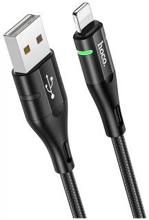 Кабель HOCO USB 2.0 AM to Lightning 1.2m 2.4A nylon light indi 6931474732132