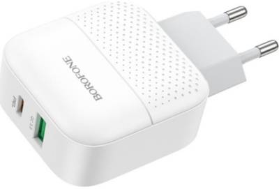 Зарядка BOROFONE BA46A USB-C PD + USB QC3.0 18W white 6931474727343