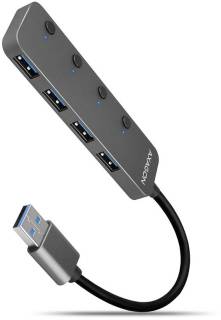Разветвитель AXAGON USB 3.1 to 4xUSB 3.0 0.2m switch black HUE-MSA