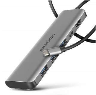 Разветвитель AXAGON USB-C to 3xUSB-A + HDMI 5Gbps + PD 100W 1.0m grey HMC-5H
