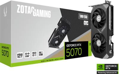 Видеокарта ZOTAC GAMING GeForce RTX 5070 Twin Edge OC 12GB ZT-B50700H-10P