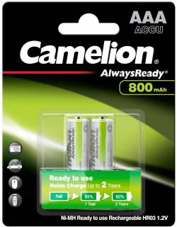 Аккумулятор CAMELION AА 800mAh Ni-MH Always Ready HR6 BP2 NH-АA800АRBP2