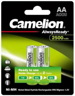 Аккумулятор CAMELION AА 2500mAh Ni-MH Always Ready HR6 BP2 NH-АA2500АRBP2