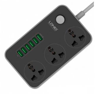 Фильтр Ldnio SC3604, 3 роз, 6 USB, 2м, Black