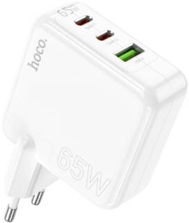 Зарядка HOCO C115A Header 2xUSB-C PD65W + 1xUSB QC3.0 GaN White 6931474798312