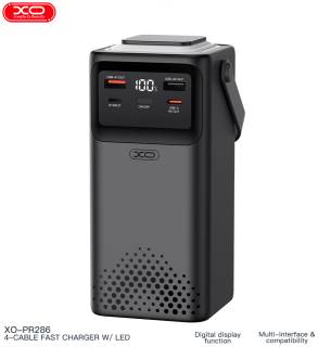 Павербанк XO 50000mAh, PD/20W, QC/22,5W, Lamp, black XO-PR286-BK