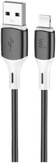 Кабель Wibrand USB 2.0 AM to Lightning 1.0m silicone black WI.DC/MA1B-UL