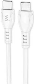 Кабель Wibrand USB-C to USB-C 1.0m 60W PVC white WI.DC/BO1W-CC