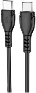 Кабель Wibrand USB-C to USB-C 1.0m 60W PVC black WI.DC/BO1B-CC