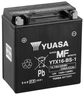 Аккумулятор Yuasa 12V 14,7Ah  MF VRLA Battery YTX16-BS-1