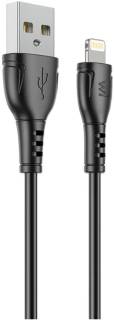 Кабель Wibrand USB 2.0 AM to Lightning 1.0m PVC black WI.DC/BO1B-UL