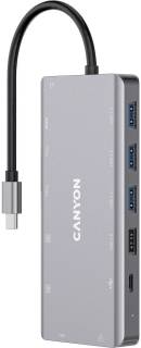 Разветвитель Canyon DS-12, 13 in 1 USB-C hub, 2*HDMI, Gigabit Ethernet CNS-TDS12