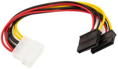 Кабель PowerPlant Power Molex to 2 SATA 0.15m CA913060