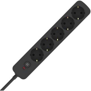 Фильтр ColorWay CCA-3G1MM 5 розеток, 2m Black CW-PSEA1052BK