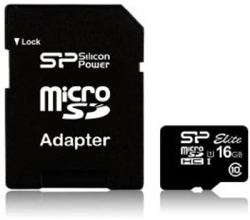 Флеш-карта Silicon Power Elite microSDHC 16GB Class 10 UHS-I + адаптер SP016GBSTHBU1V10SP
