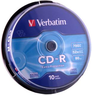 Диск Verbatim CD-R 700Mb, 52x, Cake 43437